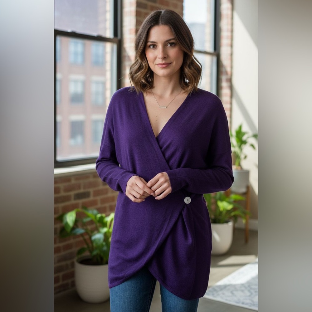 ETRO Purple Versatile Sweater Cardigan Sz EU 46 (US 14)